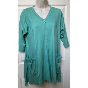 Coco & Juan Tunic cotton Peru pockets lagenlook artsy relaxed swing hemline Smal